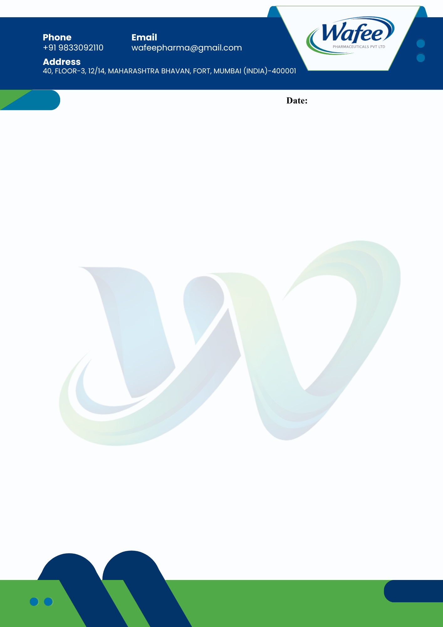 Wafee Letterhead Design